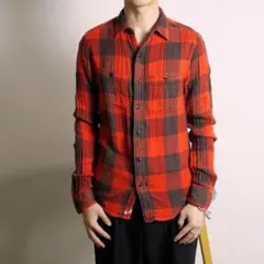 RALUPH LAUREN チェック柄長袖シャツ 赤/JW212