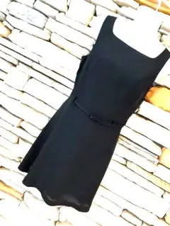 新品【b.club】ノースリーブワンピース　フレア　ひざ丈　フォーマル　黒　Ｍ