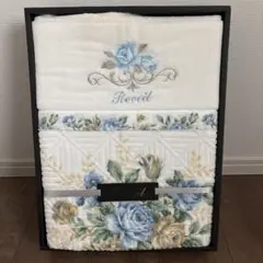 シミ多数あり　Reveil　花柄　タオルケット　140×190cm　日本製のサムネイル