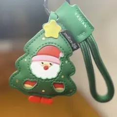 クリスマスツリー型サンタキーホルダー、バッグチヤーム