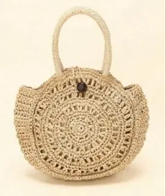 トートバッグ ラフィア素材JEANASIS ジーナシス バッグ ベージュ 夏