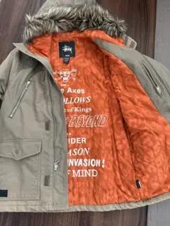 Old Stussy ダウン　オレンジ ☆関税込☆Stussy☆Stussy MICRO RIPSTOP DOWN PARKA☆Orange