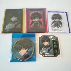 糸師凛 缶バッジ アクスタ 特典コースター 天狗茶亭 スマイルベース 5点まとめ