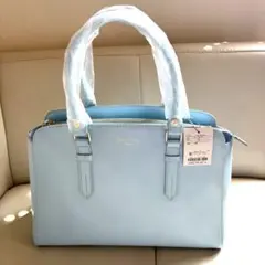 新品　サマンサタバサ　デラックス　 ハンドバッグ　ブルー　レザーバッグ