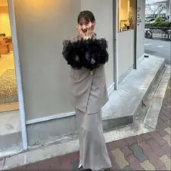 ANDRESD バックシアージレ　セットアップ デコラティブチュールトップス