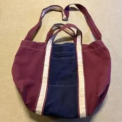 ビームス　ワインレッド ネイビー トートバッグ