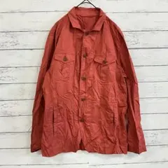 【古着】✨ブルゾン【F】 レギュラーカラー　長袖　ポケット　薄生地　レッド