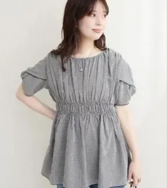 natural couture ギンガムチェックのブラウスのサムネイル