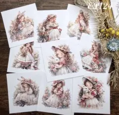 【EP124】コラージュ素材 うさぎと女の子 メモ