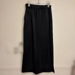 モガ★MOGAサテンIラインスカートブラックMのサムネイル
