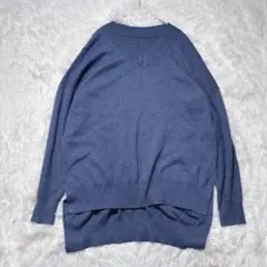 by Pierrot ピエロマーベラスニュアンスVネックニット M ブルー