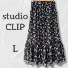 studio CLIP スタジオクリップ 花柄ティアードロングスカート Lサイズ