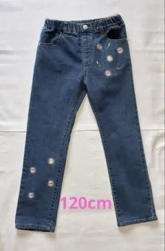 花柄刺繍デニムパンツ 120cm