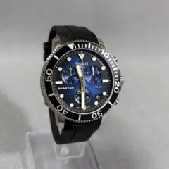 美品✨TISSOT シースター1000 クロノグラフ　腕時計　新品電池　ブルーのサムネイル