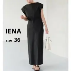 IENA2024ストレッチリネンノースリーブ ロングワンピースベルト付イエナ36のサムネイル