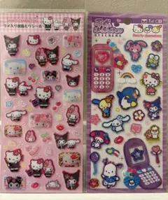平成ハッピーフォン サンリオキャラクターズ ラメ入り樹脂もりシール 2枚セット