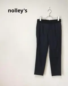 nolley's ノーリーズ　ウエストサイドボタンカジュアルパンツ　ブラック
