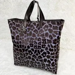 極美品　フェンディ　トートバッグ　レオパード　A4 チャーム　レザー