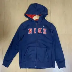 【L2790】NIKE ジップアップパーカー キッズ サイズS ネイビー