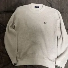 FRED PERRY ワッフルニット セーター ベージュ Lのサムネイル