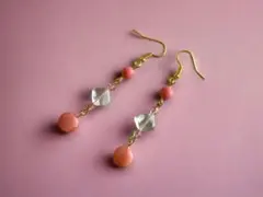 【セール品】　ピアス（イヤリング） ピンク　ロング　lot #19-1