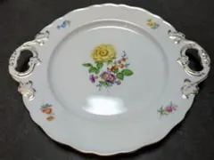 Meissen マイセン プレート 花柄 金彩 持ち手付きのサムネイル