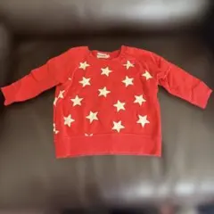 ミキハウス　赤　トレーナー　星柄　80センチ