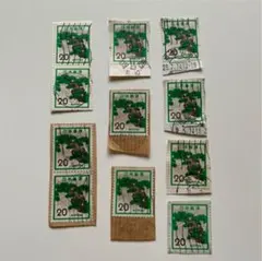 【使用済み】日本郵便　切手　20円切手　まとめ売り　消印　昭和　コレクション