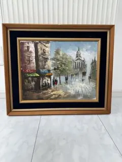 F6号】児玉幸雄 油彩画 オンルールの港 額装品 アート レリーフ巧芸画