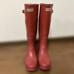 かわいいHunter Original W23499　レインブーツ　赤　UK5