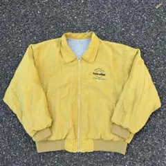 ヴィンテージ風 ジップアップブルゾン 短丈 ブルゾン フェード マスタード