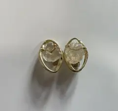 天然石　ゴールド　イヤリング