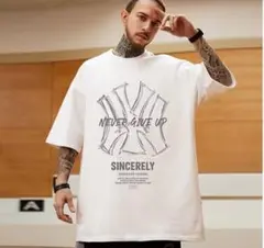 人気商品★オーバーサイズ　Tシャツ　メンズ　バックプリント　白　ストリート　XL