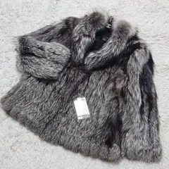 肉厚◎ 希少カラー フォックス グレー リアルファー 狐 毛皮 ふわふわ 