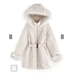 【GRL】ベルト付きファーダウンコート