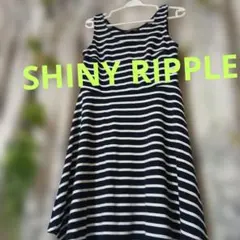 SHINY RIPPLE ストライプノースリーブミニワンピース Mサイズ