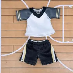 オビツ11・NDどーるサイズ／Tシャツとパンツの2点セット【白黒黄】