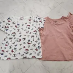 サンリオ　キティ半袖Tシャツ　西松屋フリルTシャツ 90cm 女の子2枚セット