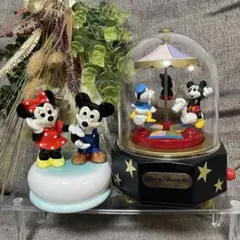 希少 加藤工芸 ミニオルゴール チップ & デール イッツアスモールワールド 加藤工芸 チップ＆デ−ル置物 希少 加藤工芸 ミニオルゴール チップ