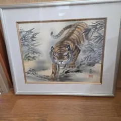 虎の油彩風絵画 大橋翠石「虎」題材お値引き交渉❌❌ - メルカリ