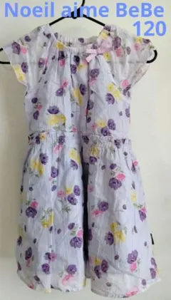 Noeil aime BeBe べべ 花柄 半袖ワンピース 120cmのサムネイル