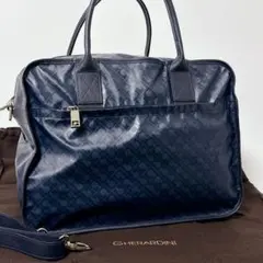 【極美品】GHERARDINI ソフティ　ボストン　ショルダー紐　ネイビー