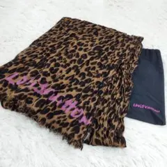 17463✨️ルイヴィトン エトール レオパード マフラー ロゴ カシミヤ シルク