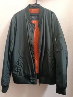 ZARA MAN MA-1 ブルゾン カーキ XL ジャケット アウター