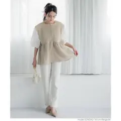 新品タグ付き　coca キルティングギャザーベスト