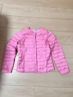 ピンク 中綿コート サイドポケット付き