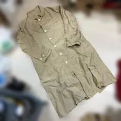 30s フランス フレンチヴィンテージ リネンブッチャーコート 希少