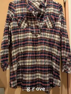 【ワールド】チェックオーバーシャッ（M）gｒove