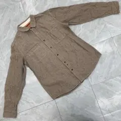 Glove House Work ワークシャツ 長袖 ツイル生地 ベージュ 無地