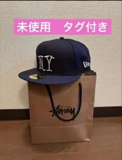 【タグ付新品・ショップ袋付】ニューエラ × ステューシー NYロゴ キャップ